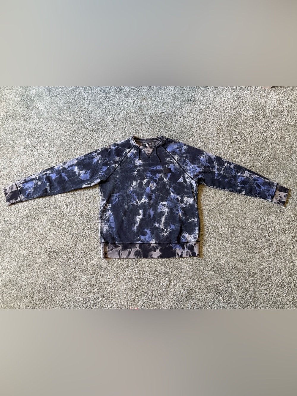 PRPS Goods & Company Tie Dyed Crewneck Sweatshirt Mens Size 2XL Black Blue